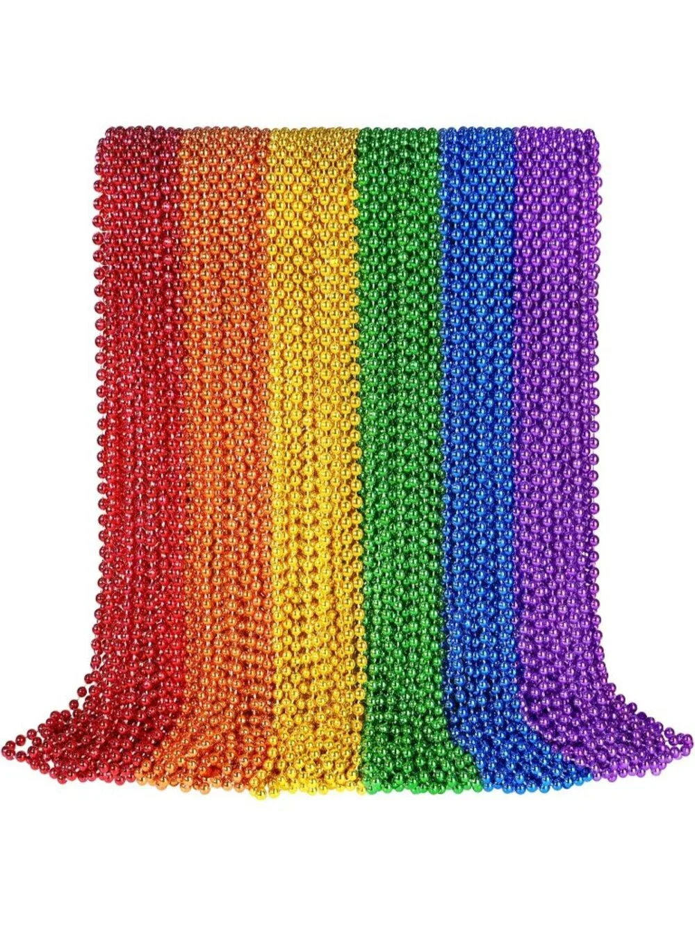 102PCS Rainbow Pride Bead Necklaces 6 Colors Parade Party Favor Pack